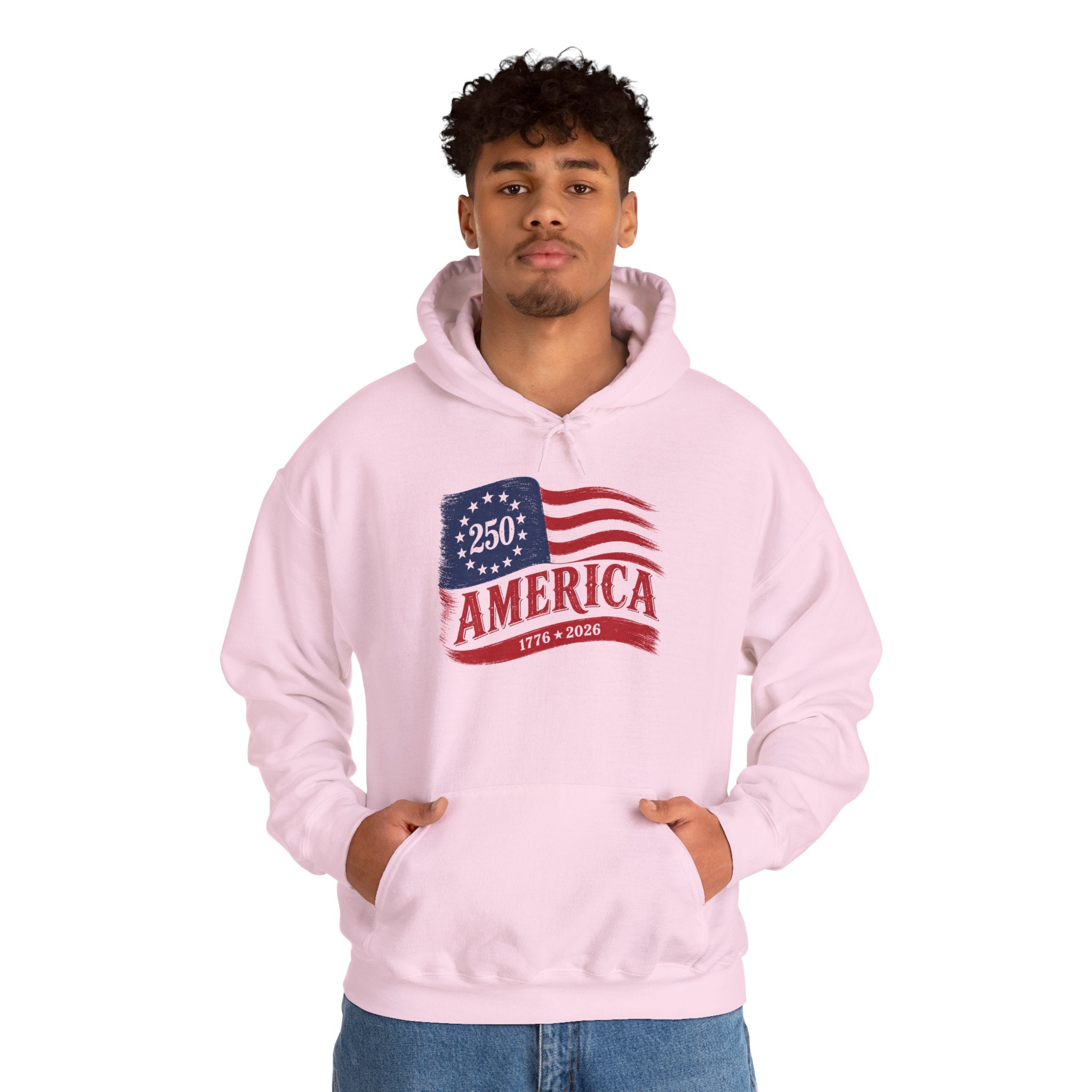 America 250 Hoodie – Vintage Betsy Ross Flag '1776–2026' Patriotic Sweatshirt