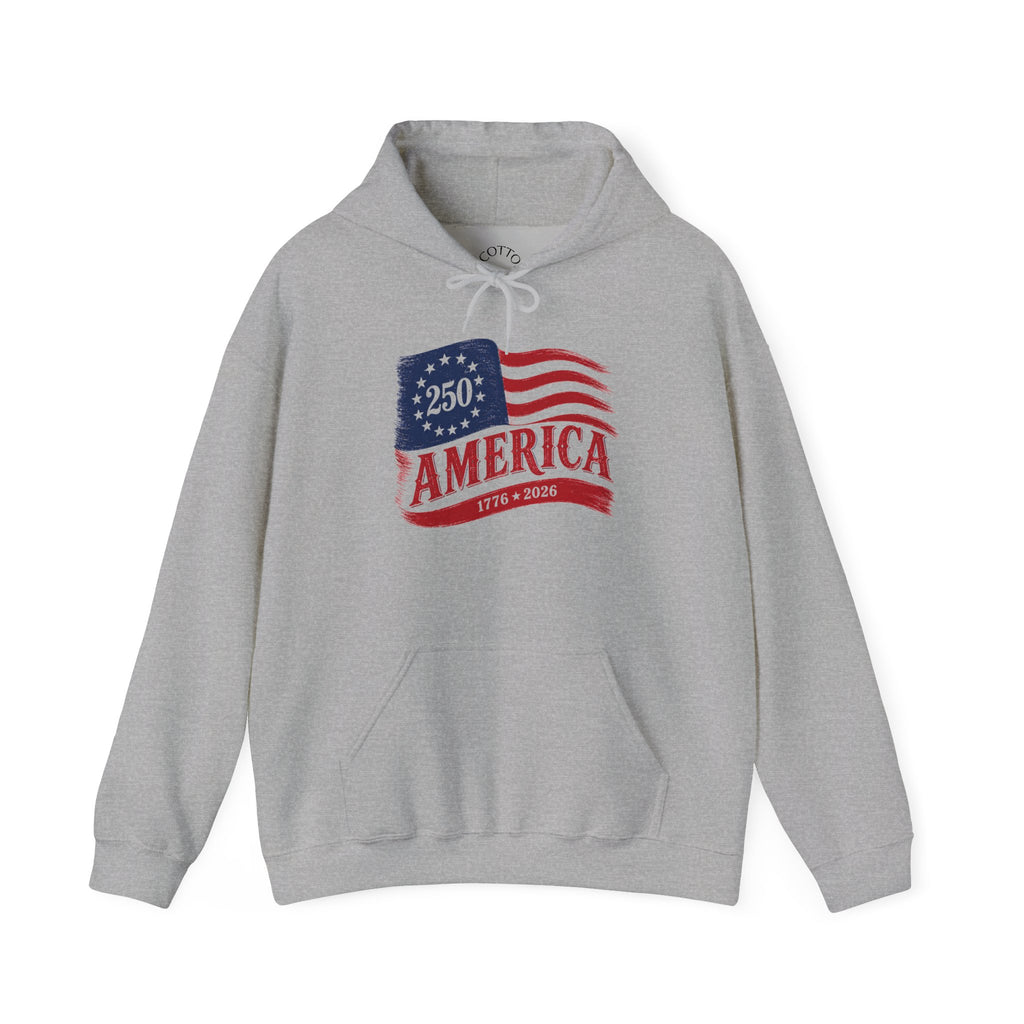 America 250 Hoodie – Vintage Betsy Ross Flag '1776–2026' Patriotic Sweatshirt